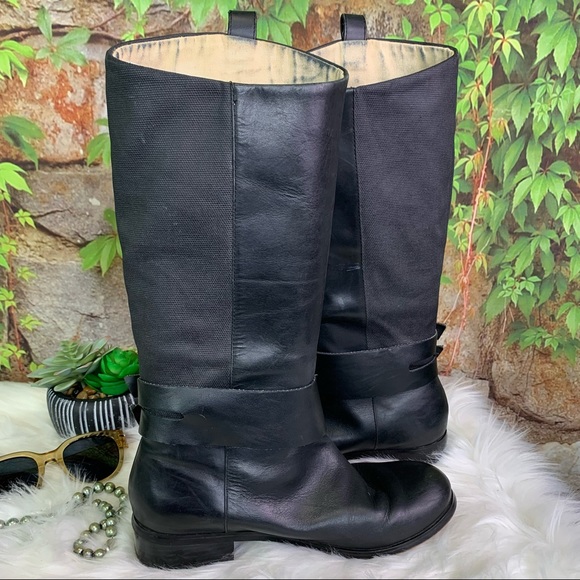 JOE'S Black Leather Riding Boots, 9M - Picture 4 of 14